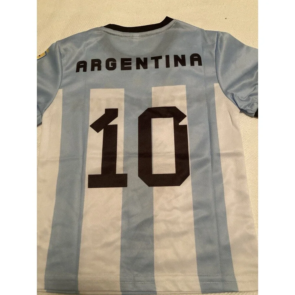 Argentina Kids shorts and top soccer #10 size 4 NEW - Picture 6 of 8